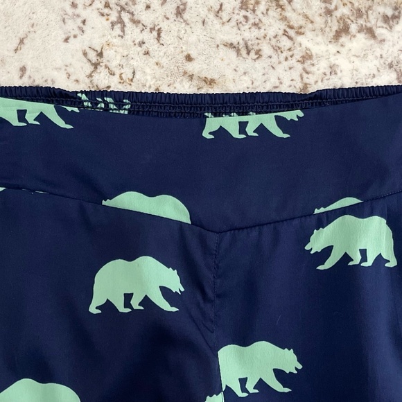 Bar III Front Row Bear Print Effortless Wide Leg Pants ~ Size L - Picture 3 of 7